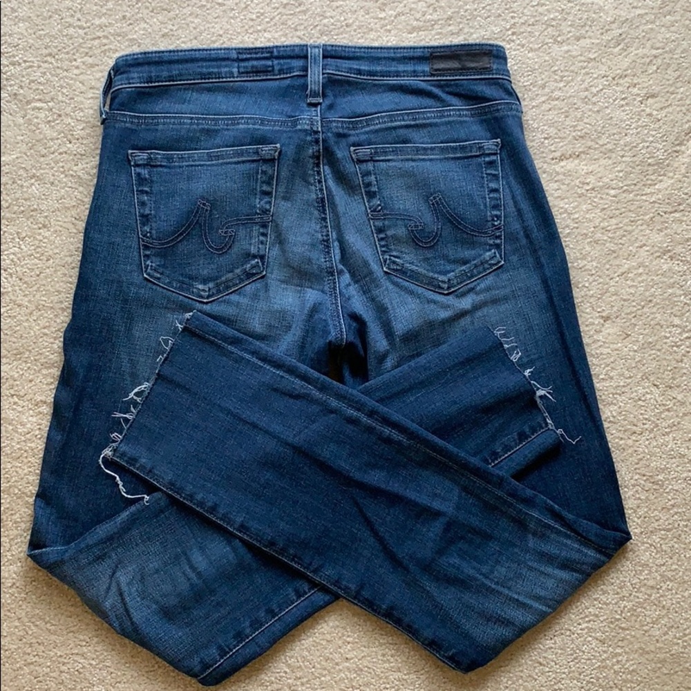 AG frayed ankle skinny jeans